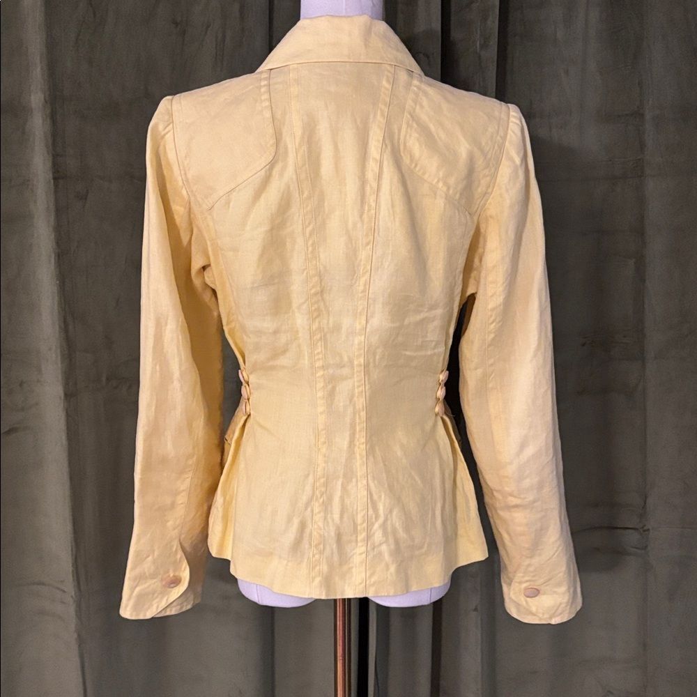 Hermes Light Yellow Blazer with Button Detail,S - Picture 10 of 12